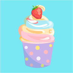 Ice cream, cool, sweet, delicious, refreshing	