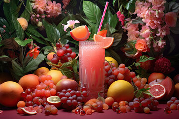 sakura fruits juice created with Generative AI technology