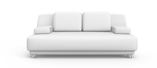 Sofa Couch Divan Isolated White Blank Furniture 3D-Rendering