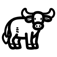 buffalo line icon style