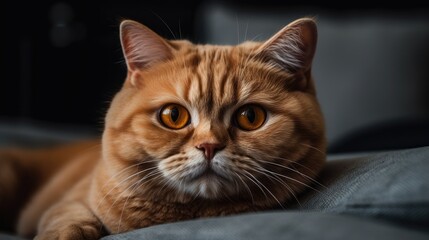 Fototapeta na wymiar Orange cat looking at the camera. Generative AI