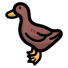 duck filled outline icon style