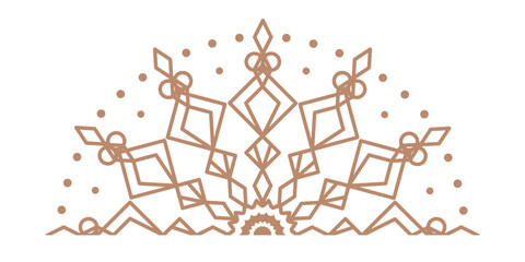 Fototapeta na wymiar Mandala vector gold line style isolated on white background 10 eps