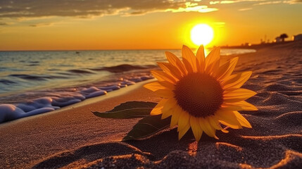 Obraz premium sunflower on the beach