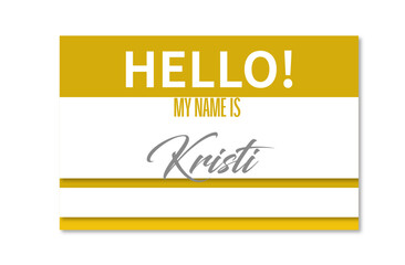 Badge sticker with hello my name is. Vector isolated illustration. Register tags.