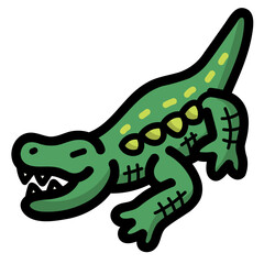 crocodile filled outline icon style