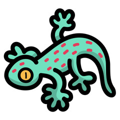 gecko filled outline icon style