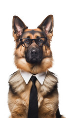 supervisor dog in suit created with Generative AI technology