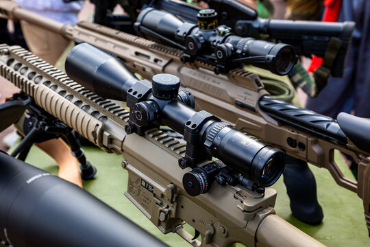 Canada. Ottawa. May 23, 2023. Sniper rifles from the Canadian company Cadex Defense