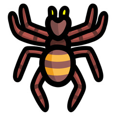 spider filled outline icon style