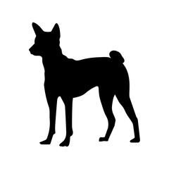 Vector silhouette of a dog.