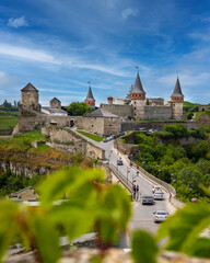 Kamianets-Podilskyi fortress on a summer day. One of the seven architectural wonders of Ukraine.