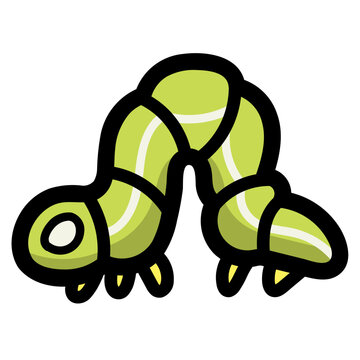 inchworm filled outline icon style