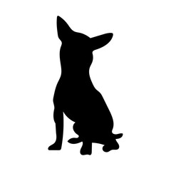 Vector silhouette of a dog.