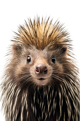 Naklejka premium close up of a porcupine isolated on a transparent background
