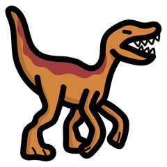 velociraptor filled outline icon style