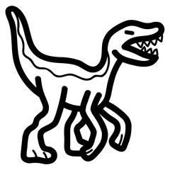velociraptor line icon style