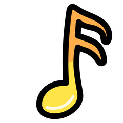 sixteenth note filled outline icon style
