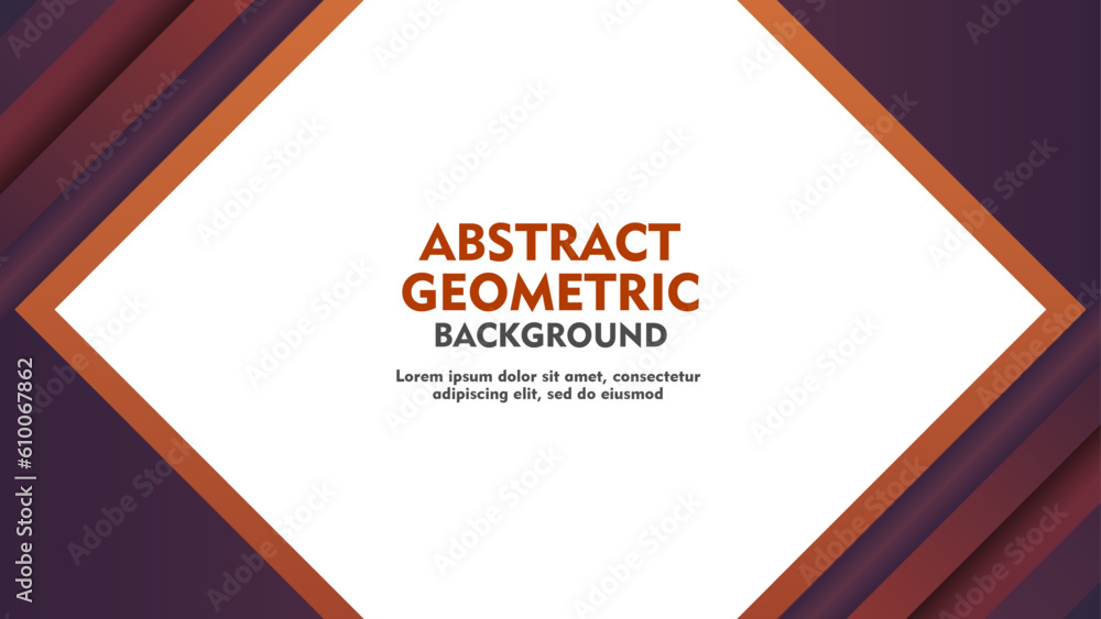 Poster minimal geometric background. dynamic shapes composition with orange lines. geometric background fut