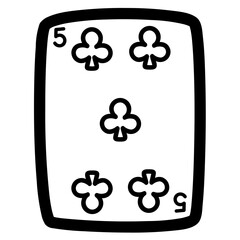 five of clubs line icon style