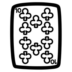ten of clubs line icon style