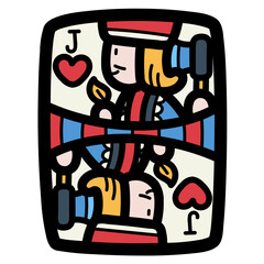 jack of hearts filled outline icon style