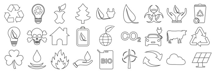 Linear ecology icons.