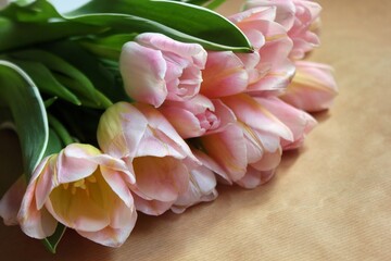 Bouquet of light pink tulips 
