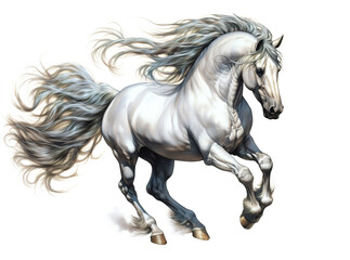 stallion isolated on white background. Generated by AI