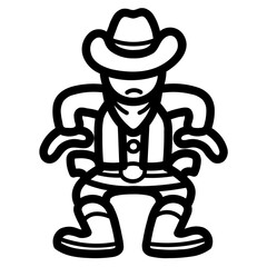 cowboy line icon style