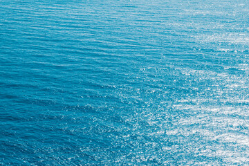 Blue turquoise sea water background. Aerial view