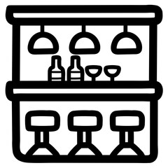 bar counter line icon style