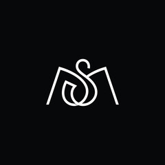 Letter MS or SM logo vector.