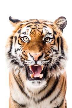 close up of a tiger isolated on a transparent background © Perfect PNG
