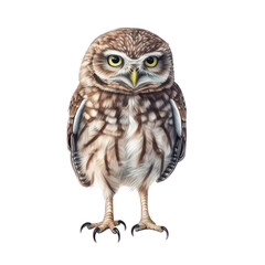 Obraz premium Little owl isolated on white created with Generative AI