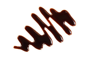 Balsamic vinegar isolated on white background. Top view. Flat lay