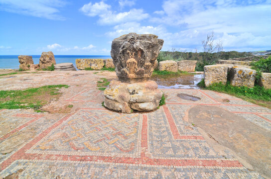 View of the ruins of the Roman city of Tipaza in Algeria