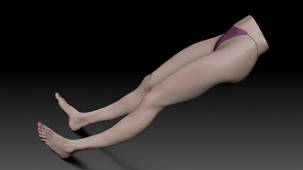 Obraz premium FemaleLeg Sculpt 3d render of background. 3d rendering