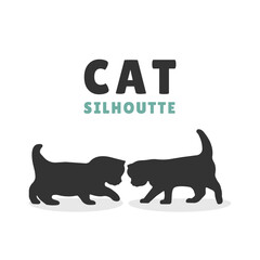 Cat silhouette vector illustration, flat design with cats