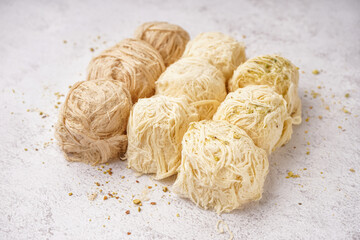 Tasty Turkish Pismaniye on light background