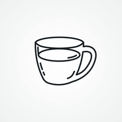 Cup of coffee line icon. Cup of coffee outline icon.