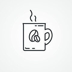 Cup of coffee line icon. Cup of coffee outline icon.