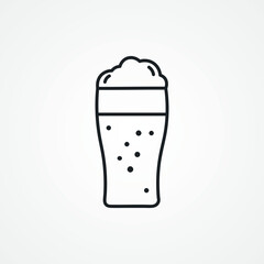 Pint of beer line icon. beer outline icon.