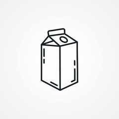 Milk pack line icon, Milk pack outline icon.