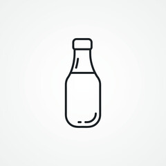Milk bottle line icon, Milk bottle outline icon.