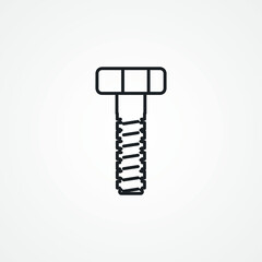 nut tool line icon. Bolt and nut outline icon.