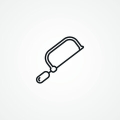 hack hand saw line icon. hack saw outline icon.