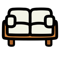 Fototapeta premium sofa filled outline icon style