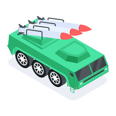 Transportation Isometric Icons 
