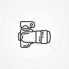 photo camera line icon. professional digital photo camera outline icon.